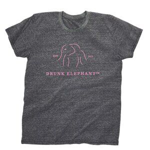 New Drunk Elephant Gray T-Shirt with Pink Logo “I'm drunk in 🩷”